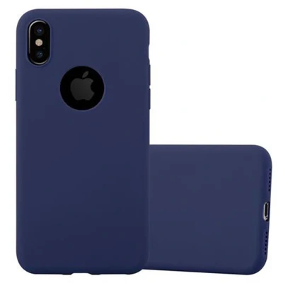 Afbeelding van Cadorabo Hoesje geschikt voor Apple iPhone X / XS in CANDY DONKER BLAUW Beschermhoes gemaakt van flexibel TPU silicone Case Cover