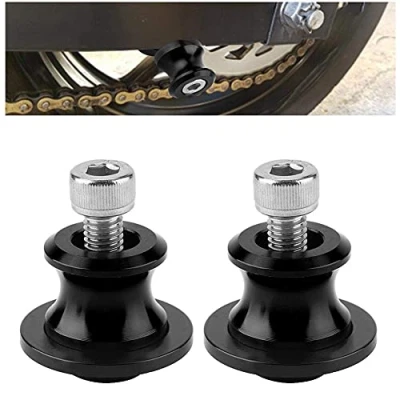 Afbeelding van Aramox Zwenkarmspoel, vrijloopstaaf, M8, 2 stuks 8 mm, motorfiets, CNC achter, standaard voor schommelarm, sliders, stand bobbins (zwart)