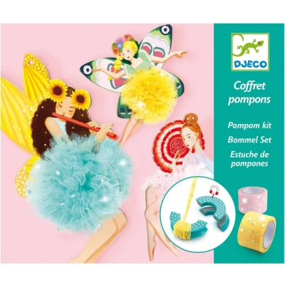 Afbeelding van Djeco knutselset pompons feeën
