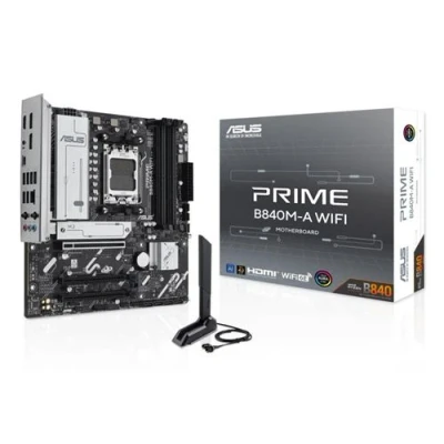 Image de ASUS PRIME B840M A WIFI carte mère micro ATX Socket AM5 AMD B840 Chipset USB C 3.2 Gen 1, 1 2.5 Gigabit LAN, Bluetooth, Wi Fi 6E graphique embarquée (unité centrale requise) audio HD (8 canaux)