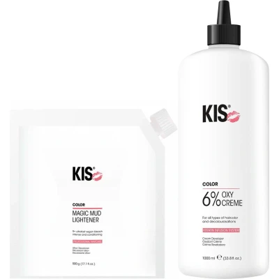 Afbeelding van KIS Magic Mud Lightener 500gr + OxyCream 6% 1000ml bundel/set/pakket