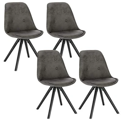 Afbeelding van WOLTU Set van 4 eetkamerstoelen, keukenstoelen wetenschappelijke stof, relaxstoelen, nieuw design, donkerbruin, BH268dbr