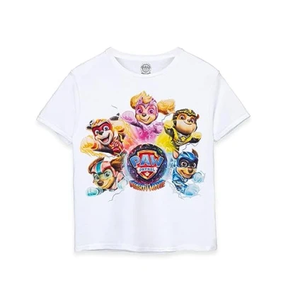 Afbeelding van Paw Patrol The Mighty Movie Boys T shirt wit Doe mee met het avontuur van de superheld Pawsome Authentieke merchandise Perfect cadeau voor krachtige puppy&#039;s, Wit.