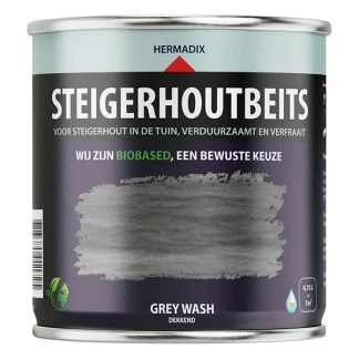 Afbeelding van Hermadix Steigerhoutbeits Grey Wash 0,75 liter