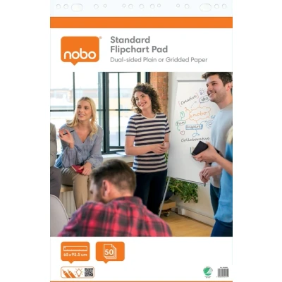 Afbeelding van Flipoverpapier Nobo Standaard 65x95cm dubbelzijdig plano 2x 50vel