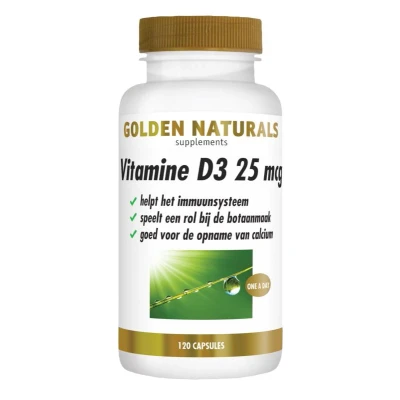 Afbeelding van Golden Naturals Vitamine D3 25mcg Capsules