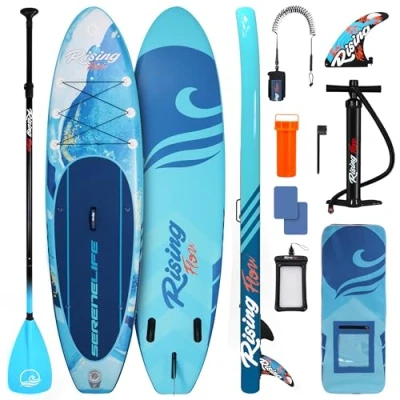 Afbeelding van SereneLife SLSUPB518 Free Flow Paddleboard SUP Stand Up Paddle Board Incl accessoires 10.5ft Max. 136kg Blauw