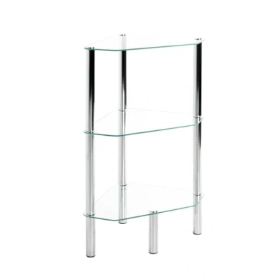 Afbeelding van Haku Möbel 90246 badkamerrek, stalen buis/gehard glas, verchroomd, zilverkleurig, 46 x 32 77 cm