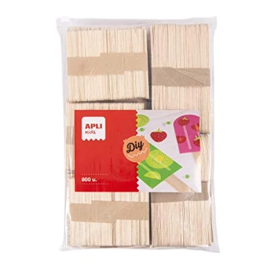 Afbeelding van APLI Kids 17454 zak met 800 staven van natuurlijk hout, verschillende maten