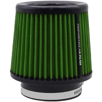 Afbeelding van universeel autoluchtfilter, vervangingsluchtfilter voor 76 mm, 89 101 inlaatset, high performance koudluchtfilter, wasbaar en herbruikbaar (groen)