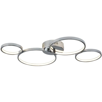 Afbeelding van Ringvormige LED plafondlamp Solexa in chroomoptiek