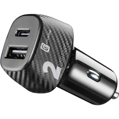 Afbeelding van Cellularline Auto Multipower 2 FAST+ iPhone, Samsung, Huawei en andere smartphones tablets, adapter, Zwart