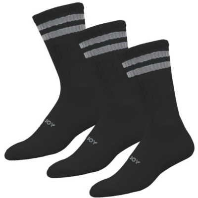 Afbeelding van Footjoy ComfortSof Crew Golfsokken 3 paar Heren Lang Zwart 39 46