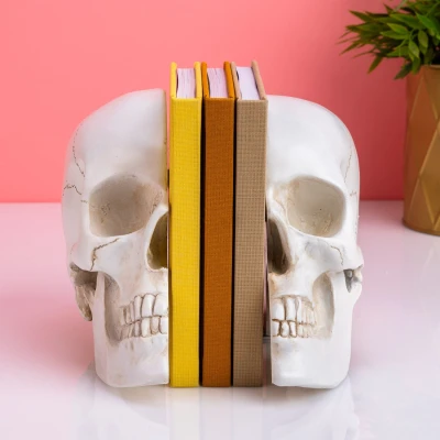 Afbeelding van Schedel Boekensteunen (set Van 2)