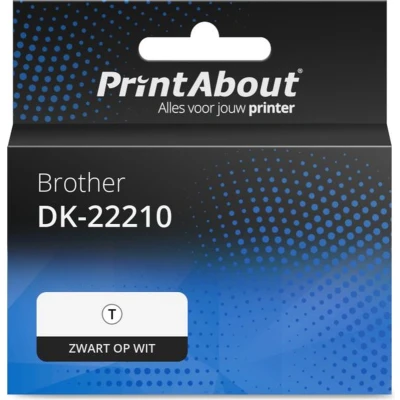 Afbeelding van Huismerk Brother DK 22210 Etiket Zwart op wit (29 mm)