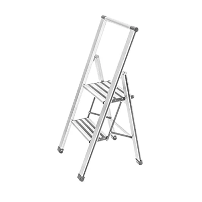 Afbeelding van Wenko Huishoudtrap 2 treeds 44 X 94 Cm Aluminium Wit