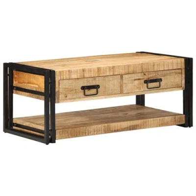 Image de vidaXL Table basse 90x50x38 cm bois de manguier massif brut4016685