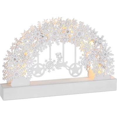 Afbeelding van Kerstboog Sneeuwvlokken LED Batterij Warm wit