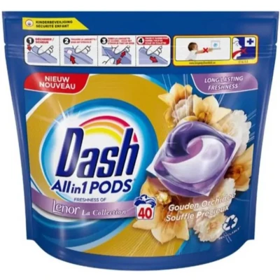 Afbeelding van Dash All in 1 Wasmiddel Pods Lenor Gouden Orchidee Wascapsules 40 stuks