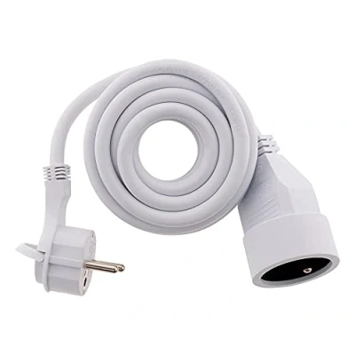 Afbeelding van Zenitech Verlengkabel 16A 2P+T HO5VV F 3G1,5 wit 3m met extra stekker