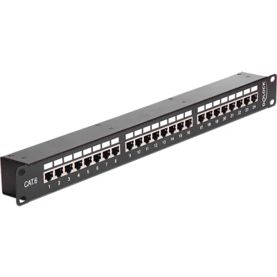 Afbeelding van Delock 19″ 24 poorten Cat.6 koppeling patchpaneel