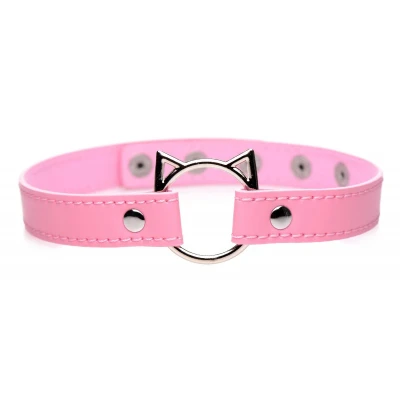 Afbeelding van Kinky Kitty Ring Slim Choker Roze