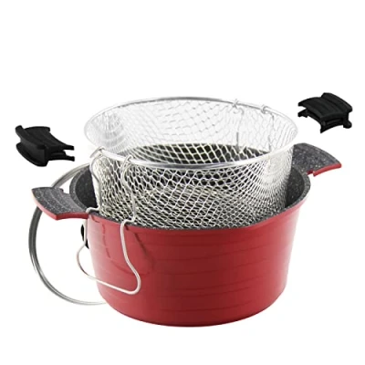 Afbeelding van Rossetto Evolution 2 in 1 friteuse + glazen deksel 24 cm