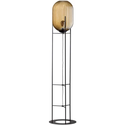 Afbeelding van ETH Glamm L Vloerlamp Ribbel glas Amber 176 cm