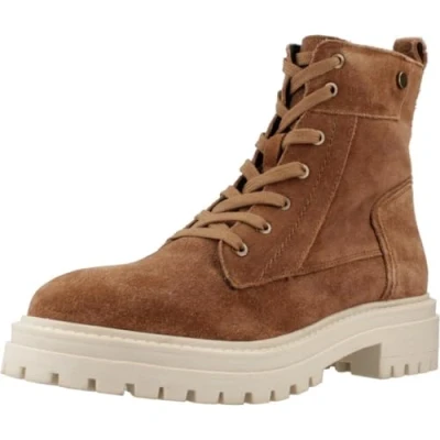 Afbeelding van Geox Iridea Veterboots, Dames, Maat: 37, Brown Veloursleer