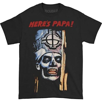 Afbeelding van Ghost Here&#039;s Papa Heren T shirt XL Zwart