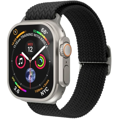 Afbeelding van Vonmählen Woven Loop bandje voor de Apple Watch 44/45/46/49 mm Zwart