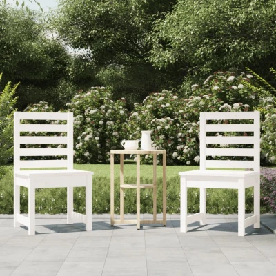 Afbeelding van Tuinstoelen 2 st 40,5x48x91,5 cm massief grenenhout wit