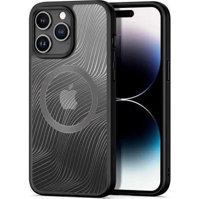 Afbeelding van Dux Ducis Telefoon Hoesje Geschikt voor de iPhone 15 Pro Max Magsafe Back Cover Aimo Mag Series Zwart
