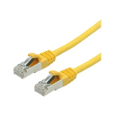 Image de VALUE Cordon de raccordement RJ 45 (M) pour 1.5 m SFTP, PiMF CAT 6 sans halogène, moulé, crochet jaune