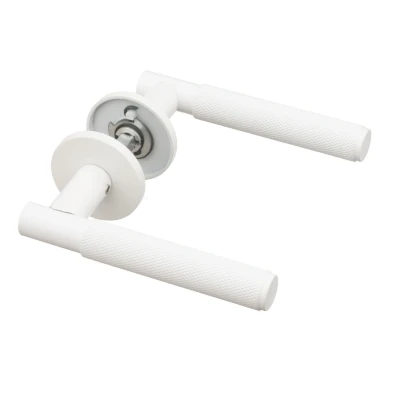 Afbeelding van Ostiumhome® Deurbeslag Deurklink Diamond cut Wit Berzo