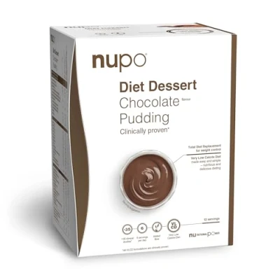 Afbeelding van NUPO Chocoladevilla Diet Dessert Premium dieetmaaltijd voor gewichtsverlies, complete maaltijdvervanging 10 porties, glutenvrij, GMO vrij