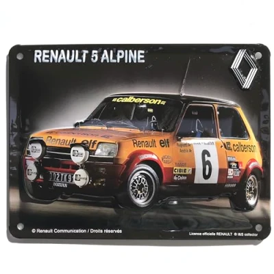 Afbeelding van Metaal Bord 15 x 20 cm Renault 5 Alpine Calberson