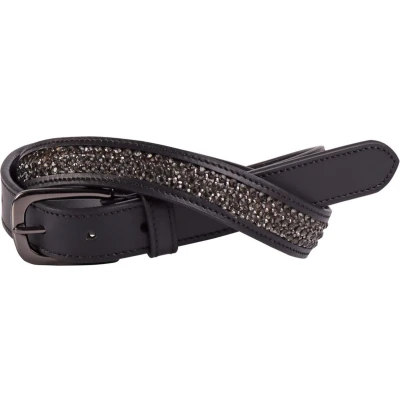 Afbeelding van Harry&#039;s Horse Riem Leder Crystal Zwart/Gunmetal 95cm Agradi.be