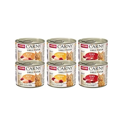 Afbeelding van 6x200g Single Protein Adult Mix (3 smaken) animonda Carny Kattenvoer