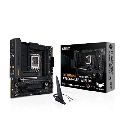 Afbeelding van Asus TUF GAMING B760M PLUS WIFI D4 Moederbord Socket Intel 1700 Vormfactor Micro ATX chipset Intel® B760