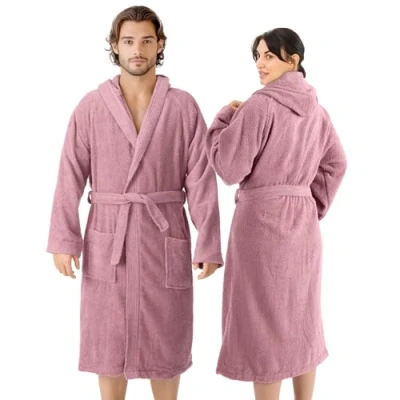 Afbeelding van HOMELEVEL Badstof Badjas 100% Katoen Dames Heren Roze Maat 3XL