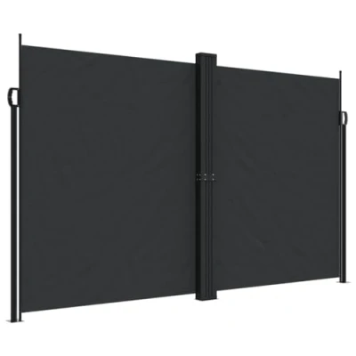 Afbeelding van Windscherm uittrekbaar 200x600 cm zwart