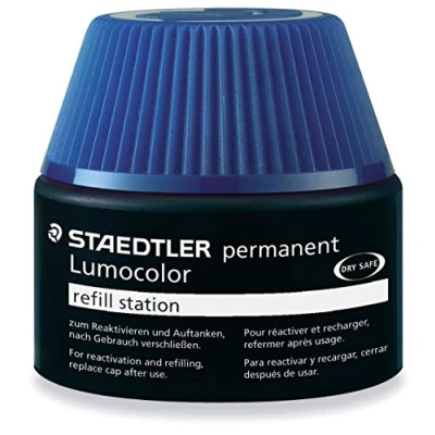 Afbeelding van Viltstiftvulling Staedtler Lumocolor permanent 15ml blauw