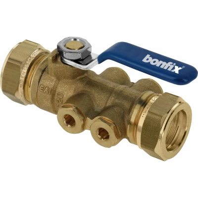 Afbeelding van Bonfix Kogelstopkraan 22 mm met terugstroombeveiliging en
