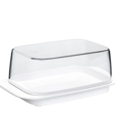 Image de Mepal Beurrier blanc pour 250 gr de beurre couvercle transparent rentre parfaitement dans la porte du réfrigérateur convient au lave vaisselle nouvelle édition