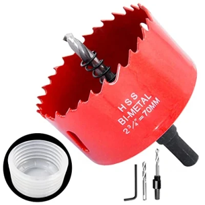Afbeelding van LAIWEI 70 mm gatzaag met accessoire 2 delige set Stofvanger voor alle gatzagen een zaagdiameter tot 125