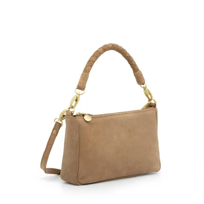 Afbeelding van Leren handtas dames zand suede MŌSZ Coco S