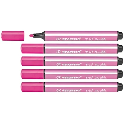 Afbeelding van STABILO Trio Scribbi viltstiften, 5 stuks, roze
