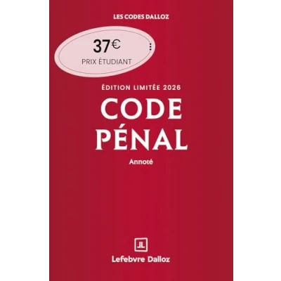 Afbeelding van CODE PENAL 2026 ANNOTE (ED.LIMITEE)