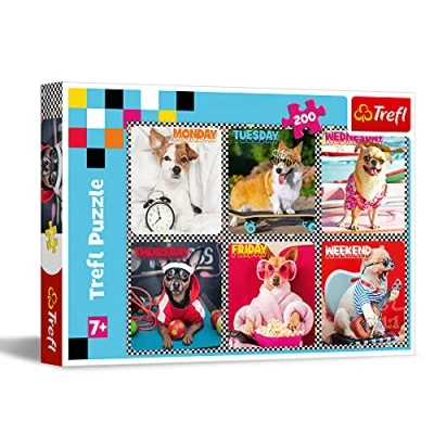 Afbeelding van Trefl, Puzzel, Happy Dogs, 200 stukjes, voor kinderen vanaf 7 jaar